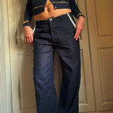 Navy Linen Trousers