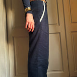 Navy Linen Trousers